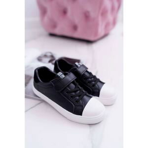 Kids Leather Sneakers Big Star - black