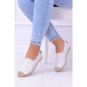 Lu Boo White Women Espadrilles Slip On Brocade Miravet