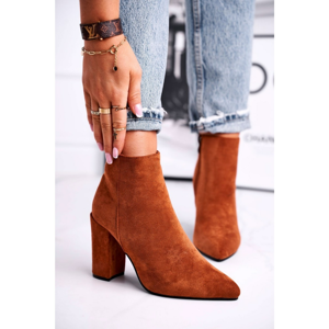 Women’s Boots On Heel Suede Camel Sharks