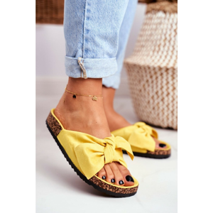 Women's Yellow Flip-flops Bows Wendy