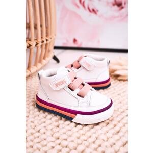 Children's High Sneakers With Welt White Pink Baxter