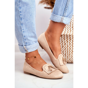 Women’s Loafers Beige Lords Fringe Blue Therese