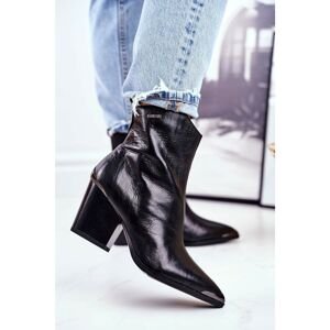 Women’s Boots On High Heel Leather Big Star Black GG274919