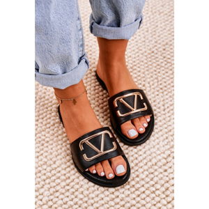 Women's Classic Leather Slippers Black Evie