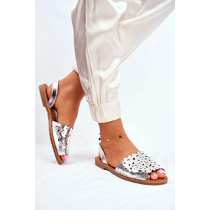 Women's Sandals Slip-on Silver I Like Summer