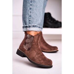 Women's Chelsea Boots With Studs Suede Brown Meagan