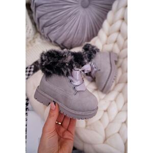 Children's Boots Insulated With Fur Grey Tesoro