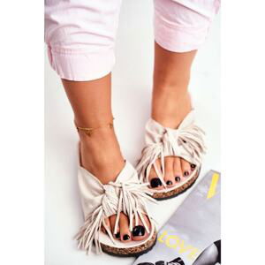 Women's Creamy Tassel Flip-Flops Marina