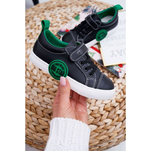 Children's Sneakers With Velcro Big Star FF374087 Black-Green