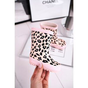Children's rubber galoshes leopard print pink Nanny