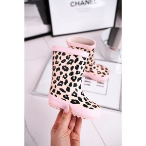 Children's rubber galoshes leopard print pink Nanny
