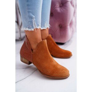 Women's Leather Boots Maciejka Camel Animal Print 04091-29