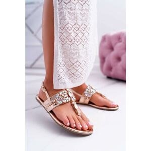 Women's Sandals Lu Boo With Zircons Pink Gold Sonne
