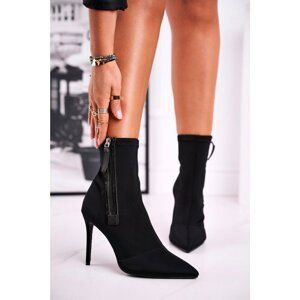 Women's Boots On Heel Lycra Black Relase Me