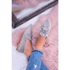 Lu Boo Grey Ballerinas Suede Loafers Feliciano