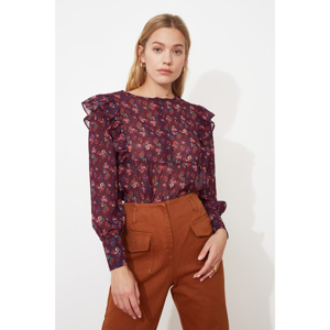 Trendyol Mürdüm Frilled Blouse