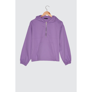 Trendyol Purple Hooded Blouse