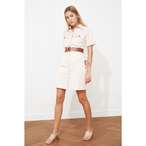 Trendyol Rose Dry Belt Pocket Detailed Dress