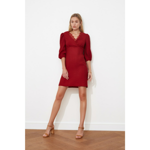 Trendyol Burgundy Collar Detailed Dress