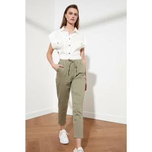 Trendyol Haki Striped Pants