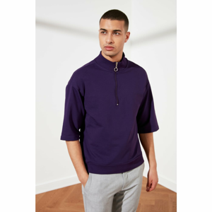 Trendyol Purple Men's Zipper Sweatshirt