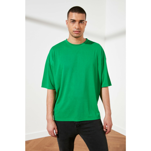 Trendyol Green Basic Men's Bike Collar Oversize Short Sleeve T-Shirt