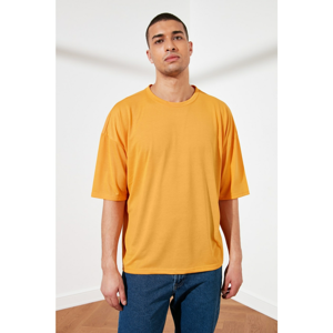Trendyol Orange Basic Men's Bike Collar Oversize Short Sleeve T-Shirt