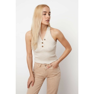 Trendyol Knitwear Blouse with Beige Button Detail