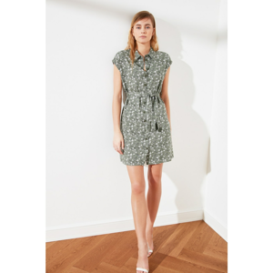 Trendyol Green Belt Shirt Dress