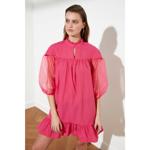 Trendyol Pink Organze Sleeve Dress