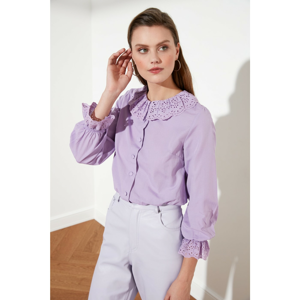 Trendyol Lila Collar Detailed Shirt