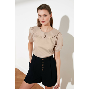 Trendyol Camel Collar Detailed Blouse