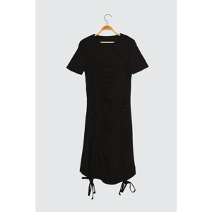 Trendyol Black Butler Short Sleeve Bicycle Collar Knitted Dress