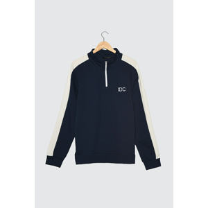 Trendyol Navy Blue Men's Fermar Right Collar Sweatshirt