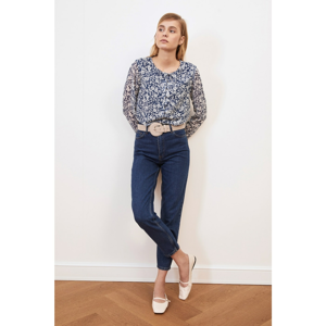 Trendyol Navy Button Detailed Blouse