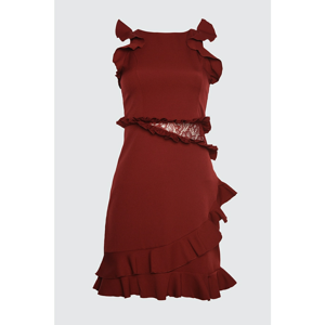 Trendyol Burgundy Ruff Detailed Dress