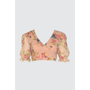 Trendyol Glitter Blouse with Pink Back Detail