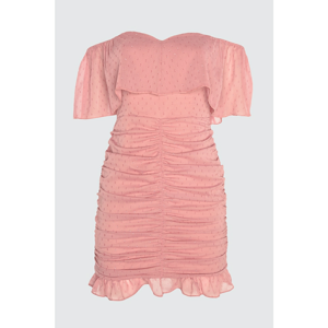 Trendyol Rose Dry Neck Detailed Dress