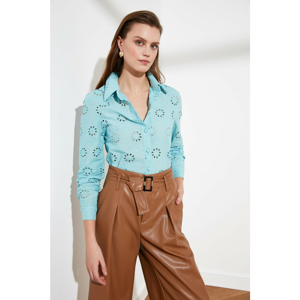 Trendyol Mint Embroidered Shirt