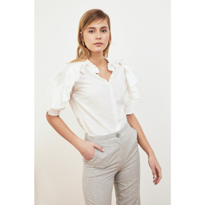 Trendyol Ekru Upright Collar Blouse