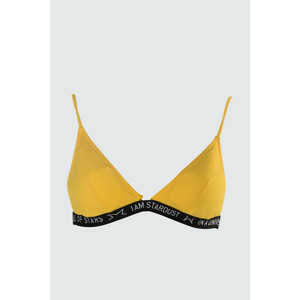 Trendyol Triangle Bikini Top with Yellow Rubber Detail