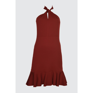 Trendyol Burgundy Collar Detailed Dress