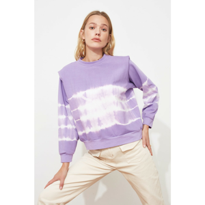 Trendyol Lila Vatka Batik Pattern Basic Knitted Sweatshirt