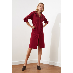 Trendyol Burgundy Shirt Dress