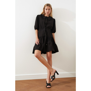 Trendyol Black Tie and Collar Detailed Dress