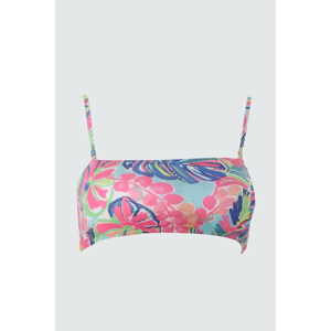 Trendyol Floral Patterned Bandeau Bikini Top