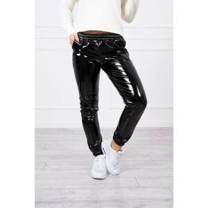 Double-layer trousers with velor black