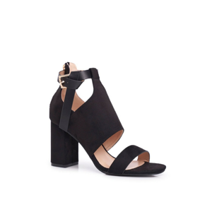 Women’s Sandals On High Heel Black Palms