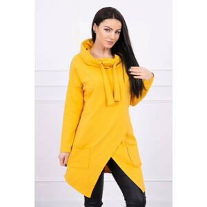 Tunic with clutch at the front Oversize mustard