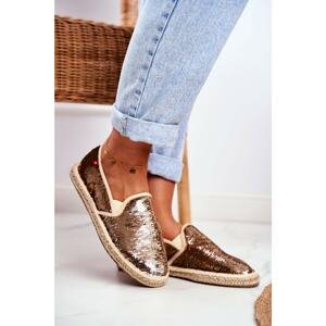 Women's Espadrilles Big Star With Sequins Gold DD274A161